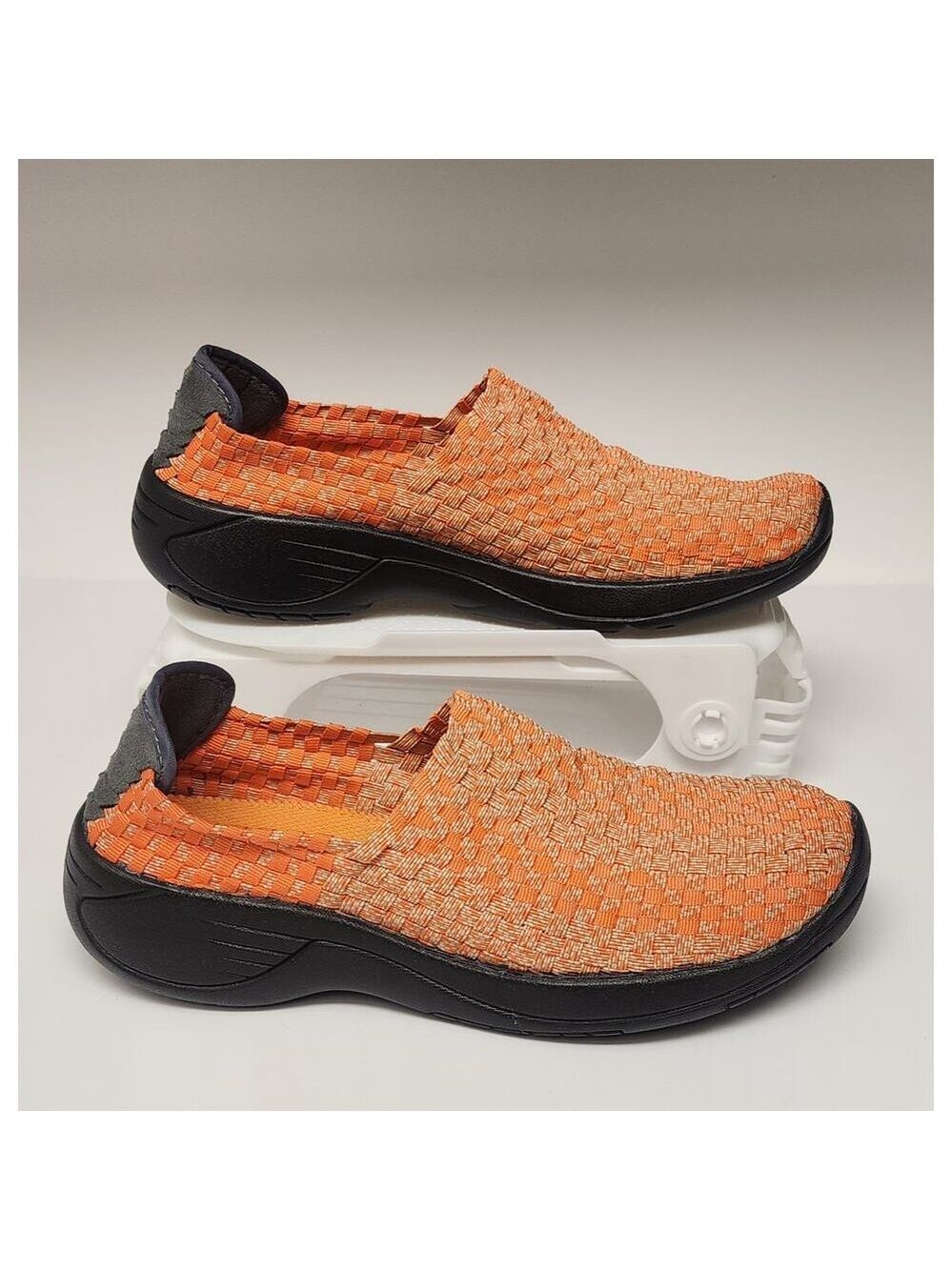 RockSpring Women's Woven Casual Sneakers Orange/Gray Memory Foam. Size 40/US 9